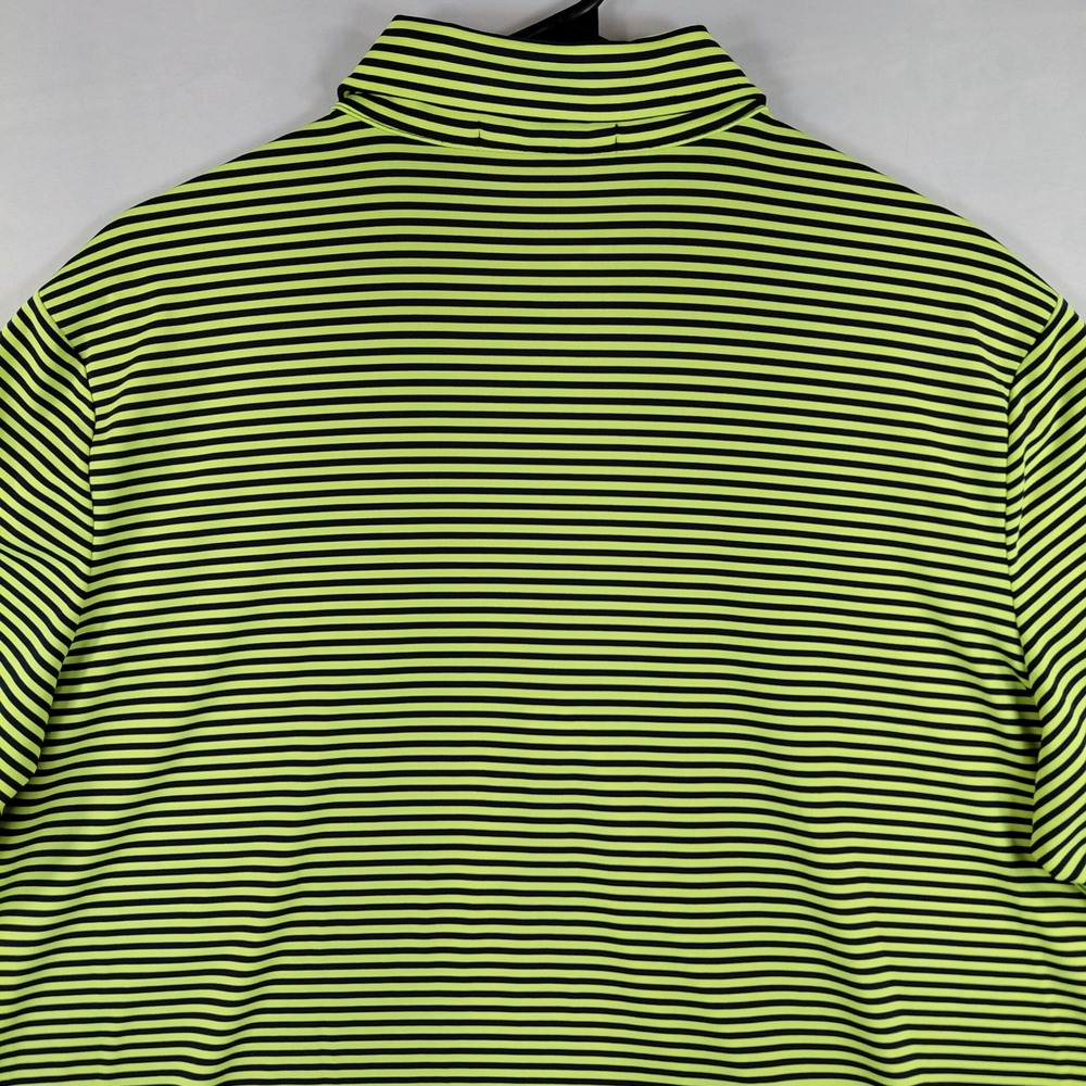 RLX Ralph Lauren Mens Large Neon Yellow Navy Striped Southern Hills Polo‎ Shirt - Picture 13 of 13